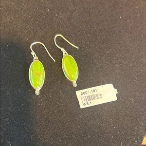 Elegant Green Oval Earrings